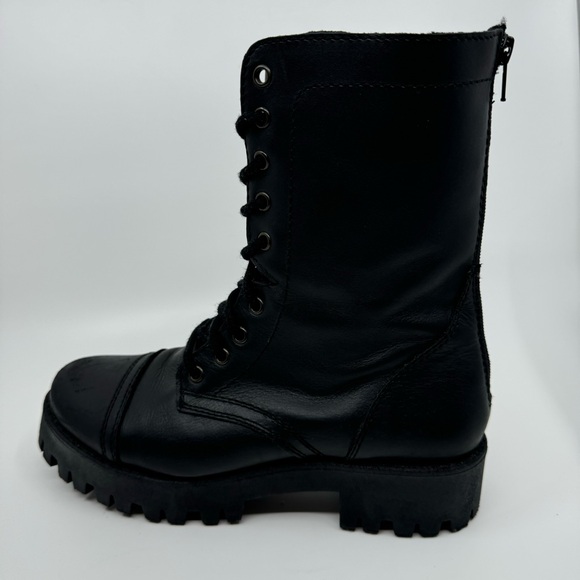 Steve Madden Olly Lace Up Women's Leather Boots Color Black SZ9.5 - Picture 7 of 13